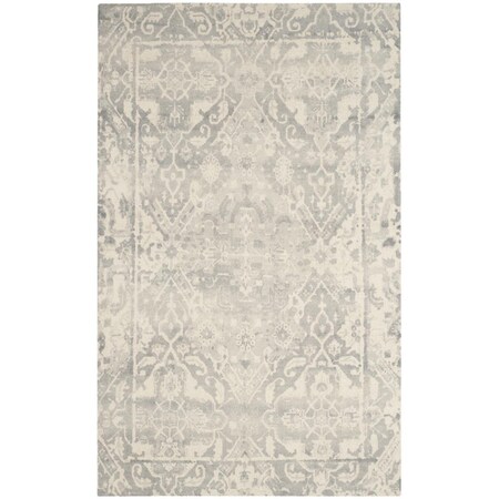Safavieh 10 x 14 ft. RVT-Restoration Vintage Hanf Tufted Large Rectangle Area Rug Light Grey & Ivory RVT532B-10